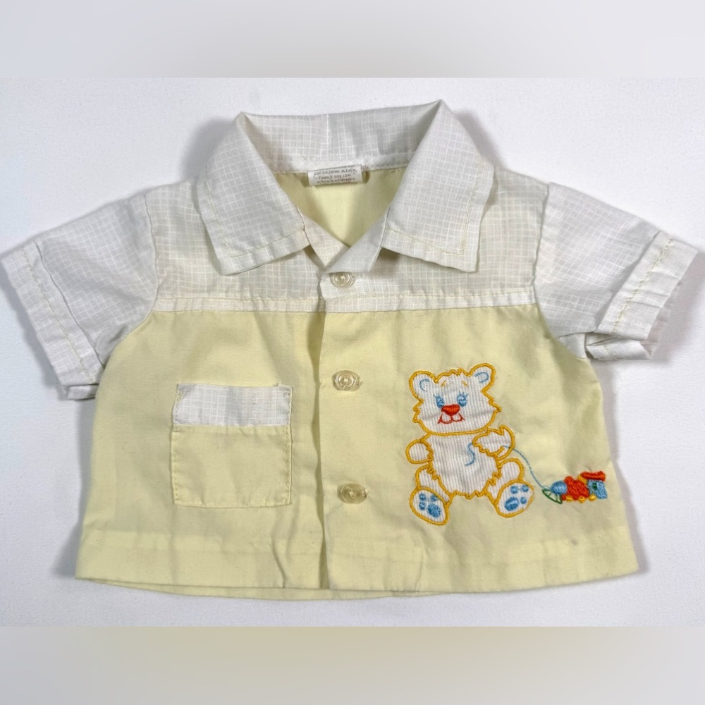 CRADLE TOGS Boys Button Up Shirt Vintage 1980s To Early‎ 1990s Embroidered 6-9M